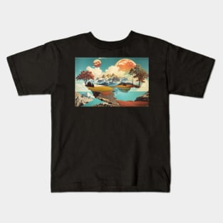 Nature Vintage Surreal Collage Photo Manipulation Kids T-Shirt